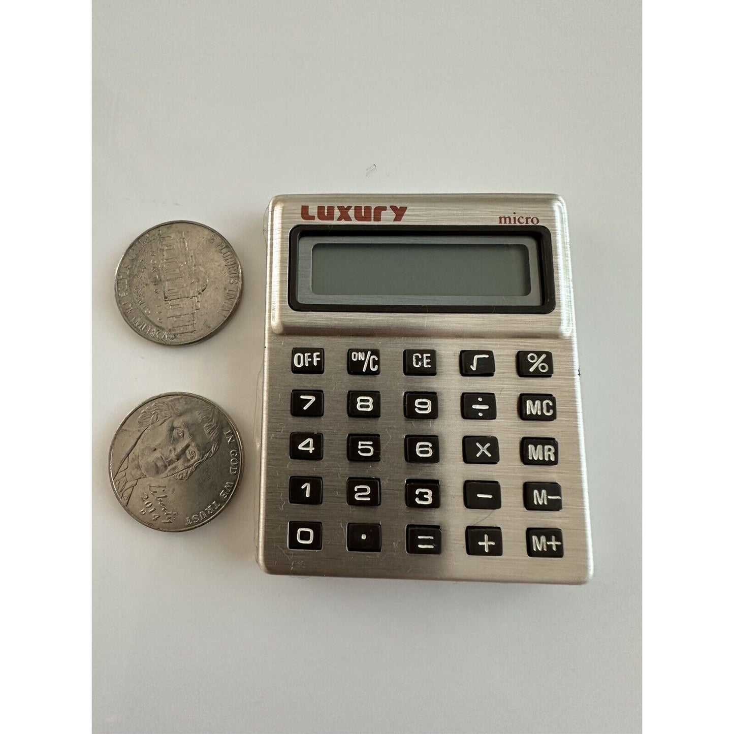 VINTAGE *NEW* Gold Micro Mini Luxury LCD Calculator