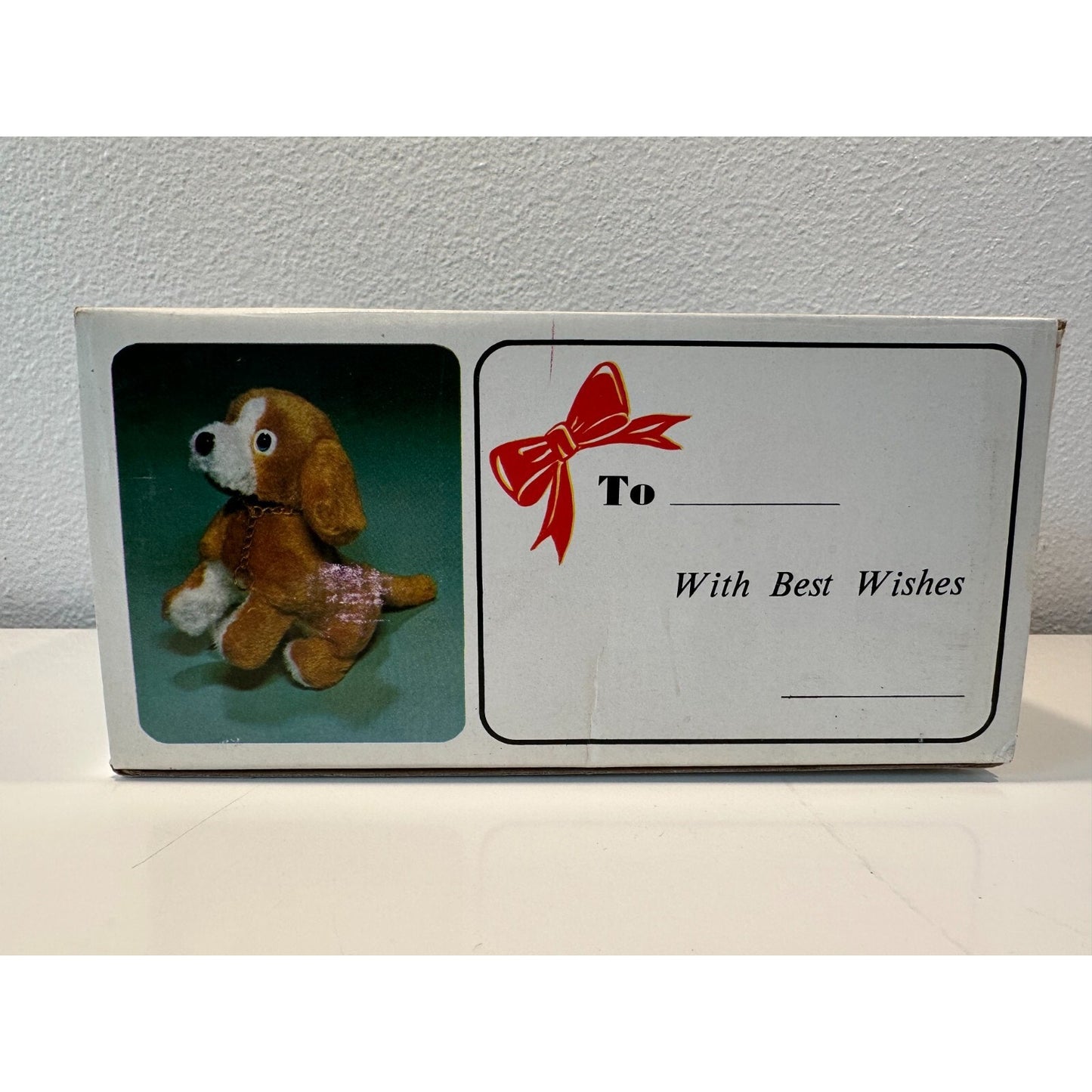 VINTAGE *NEW* 1970's Lovely Dog Walking Barking Brown Collared Dog