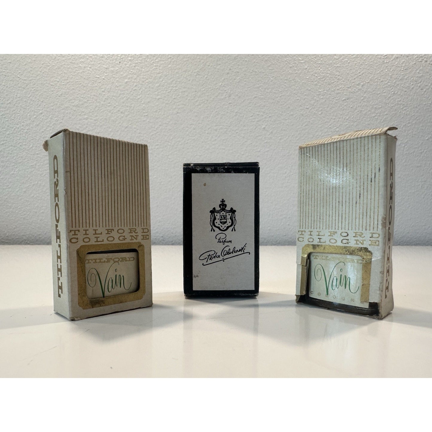 VINTAGE 1950's Perfume Bottles Set of 3 Tilford Vain and Price Abolenski in Box