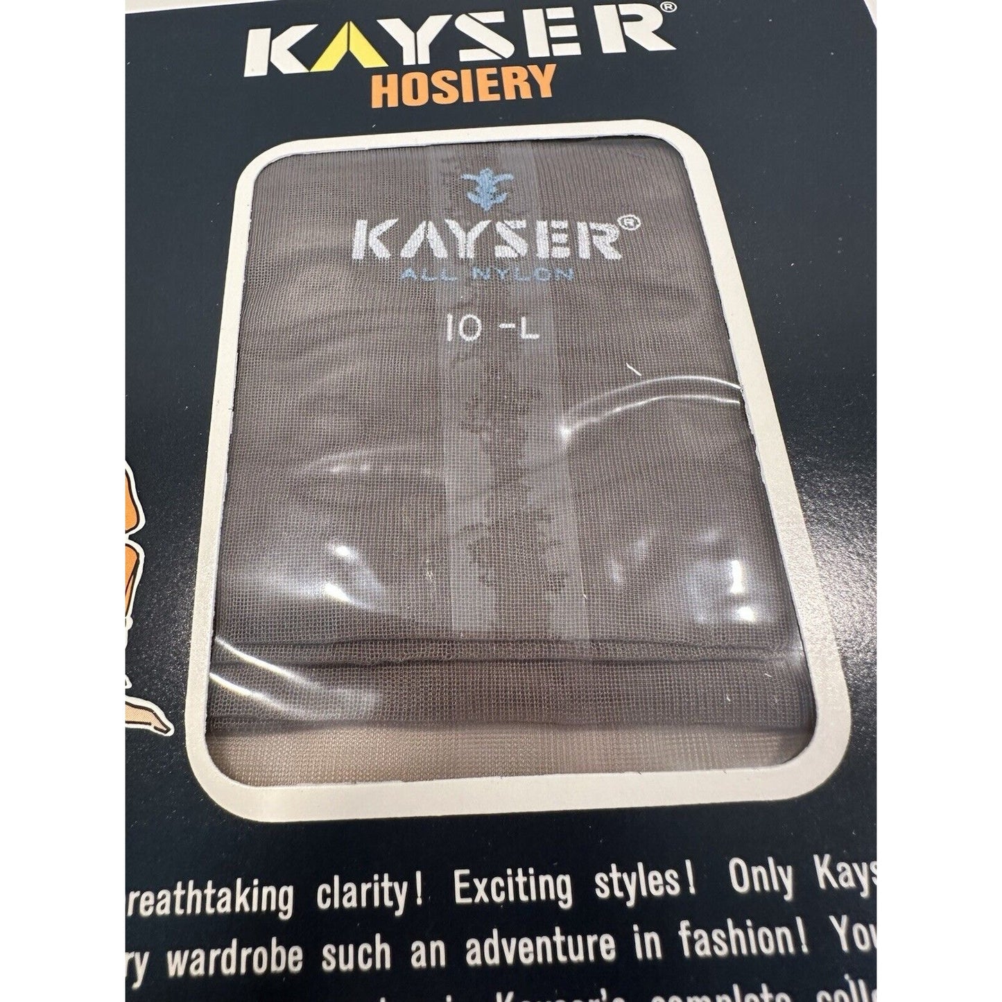 VINTAGE *NEW* Kayser Hosiery-Seamless-Grey-1pair-Sz10L