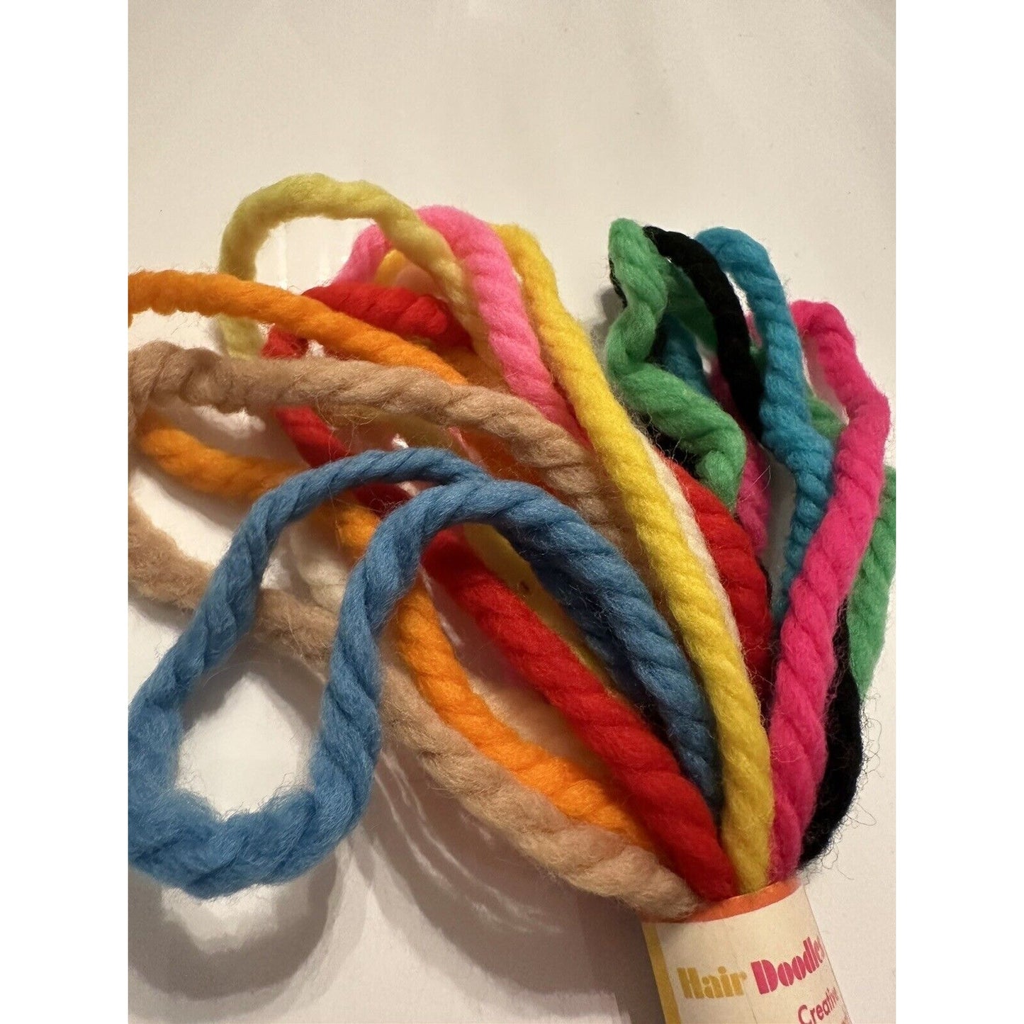 VINTAGE *NEW* 1970's/1980's Goody Hair Doodles Thick 42" MULTICOLOR 100% Wool