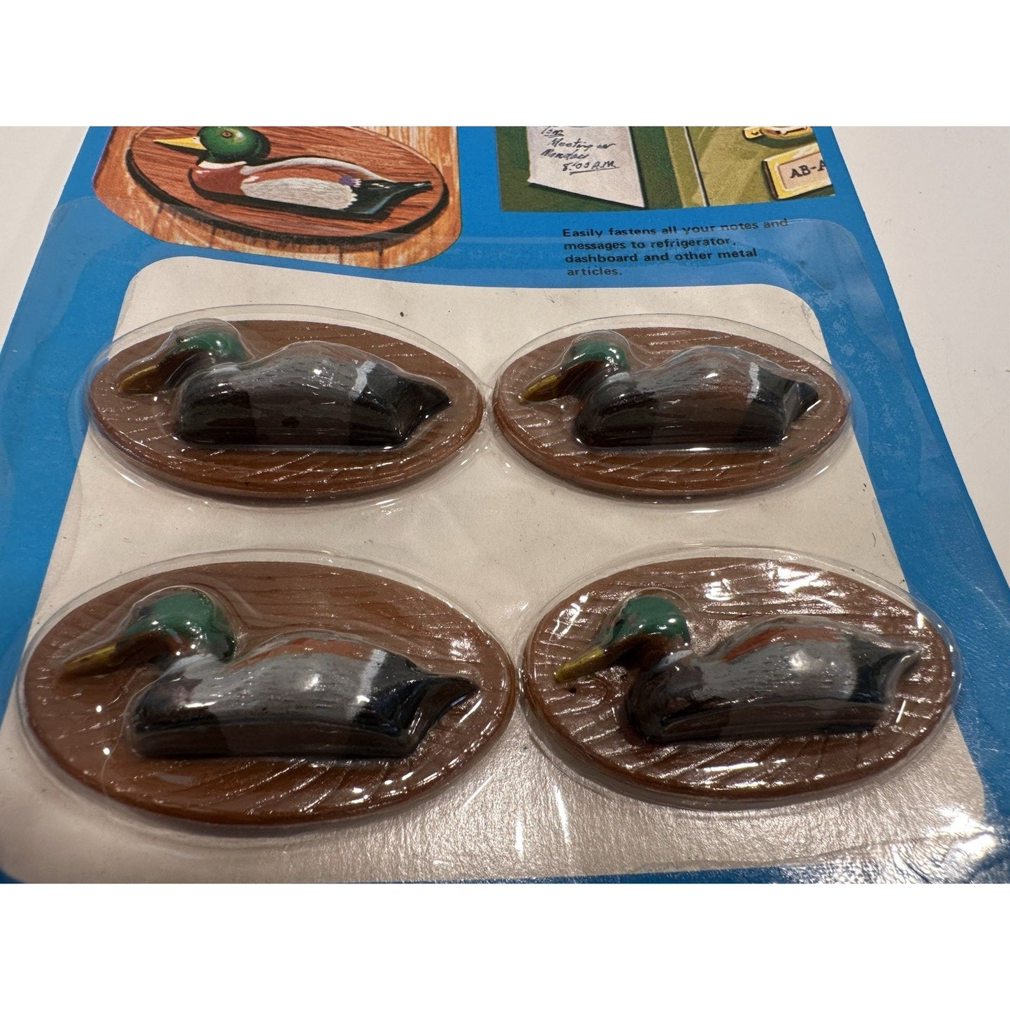 VINTAGE *NEW* 60's Set of 4 Mallard Duck Refrigerator Magnets