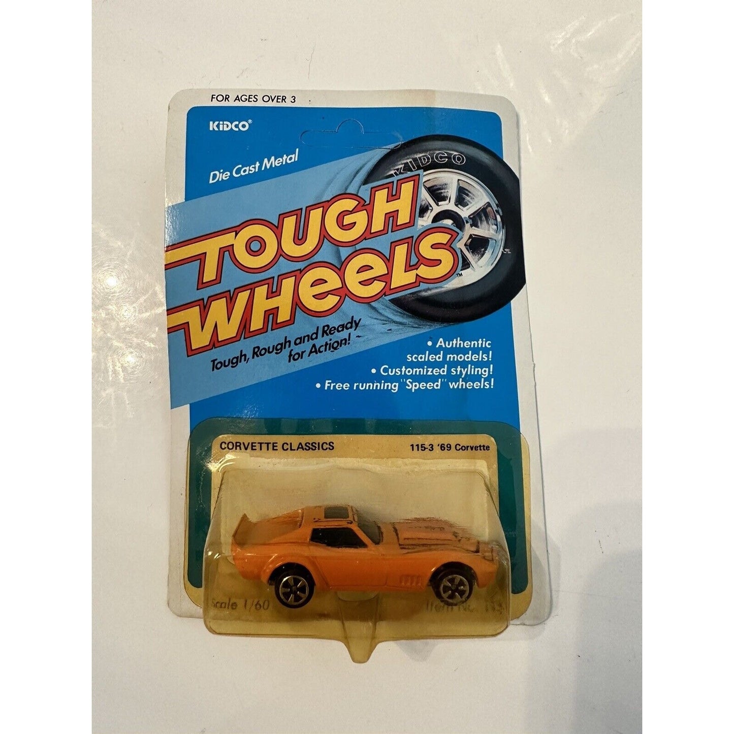 VINTAGE *NEW* Kidco Die Cast Metal ToughWheels Orange '69 Corvette