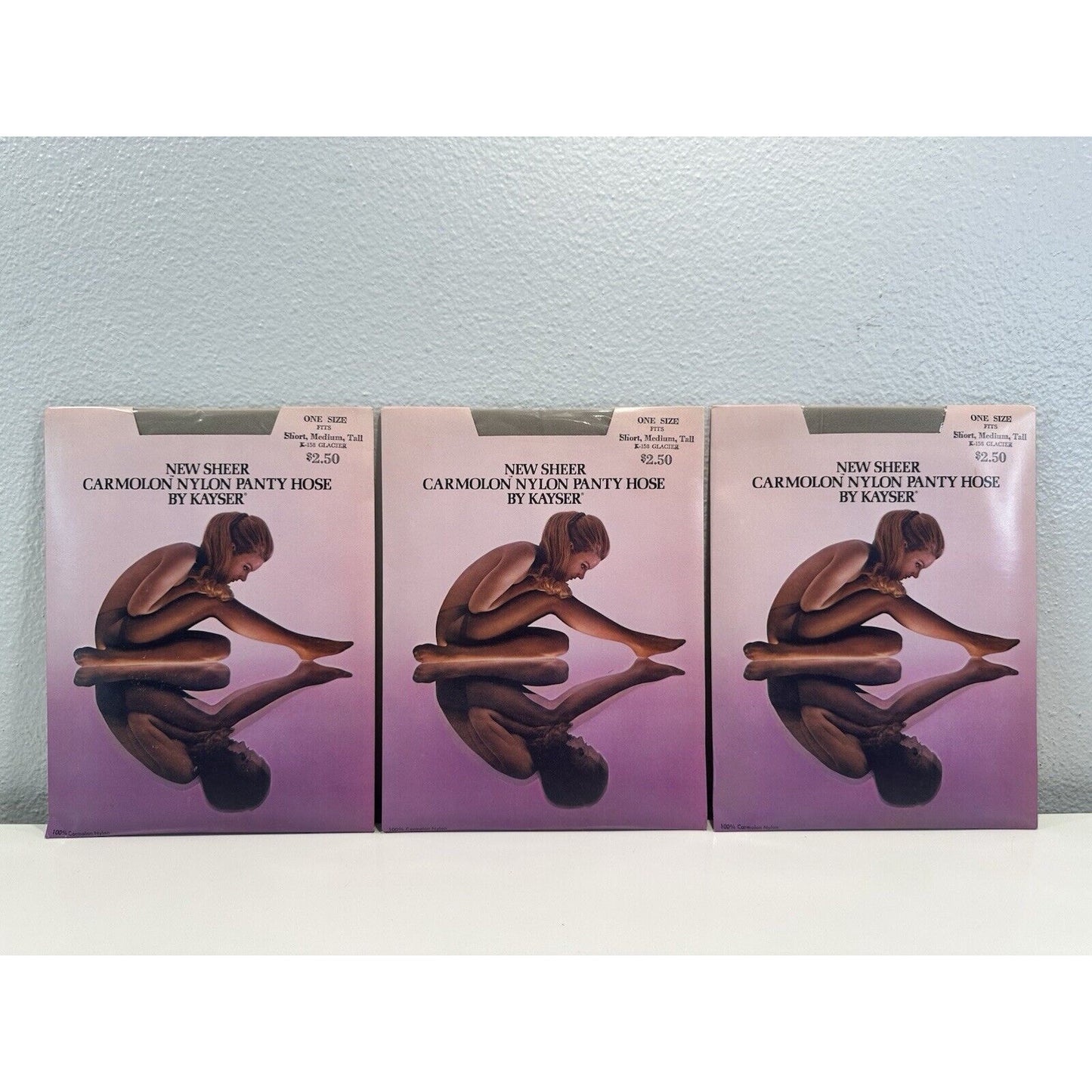 VINTAGE *NEW* 1950's Kayser Hosiery/Pantyhose Sheer-Glacier X 3 One Size