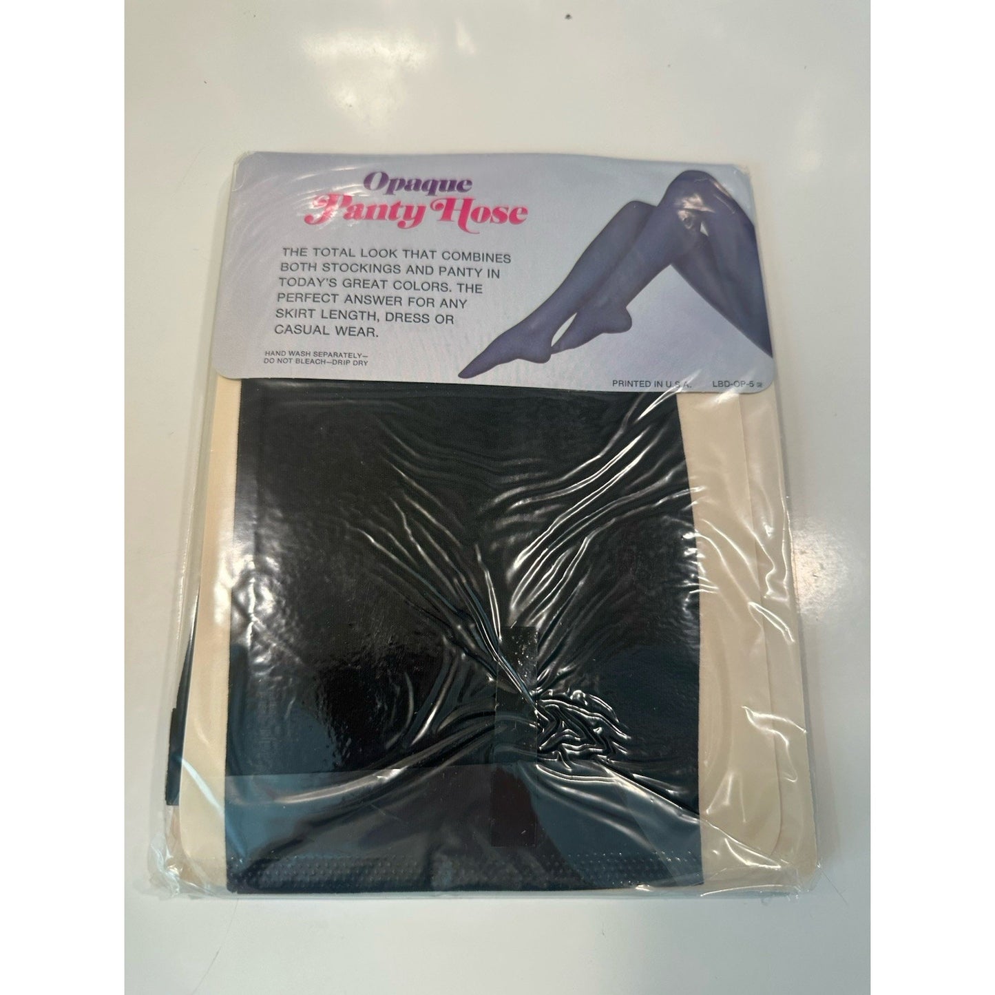 VINTAGE *NEW* Opaque 100% Nylon Panty Hose-Black/Small 4'10-5'2 - 6 pair