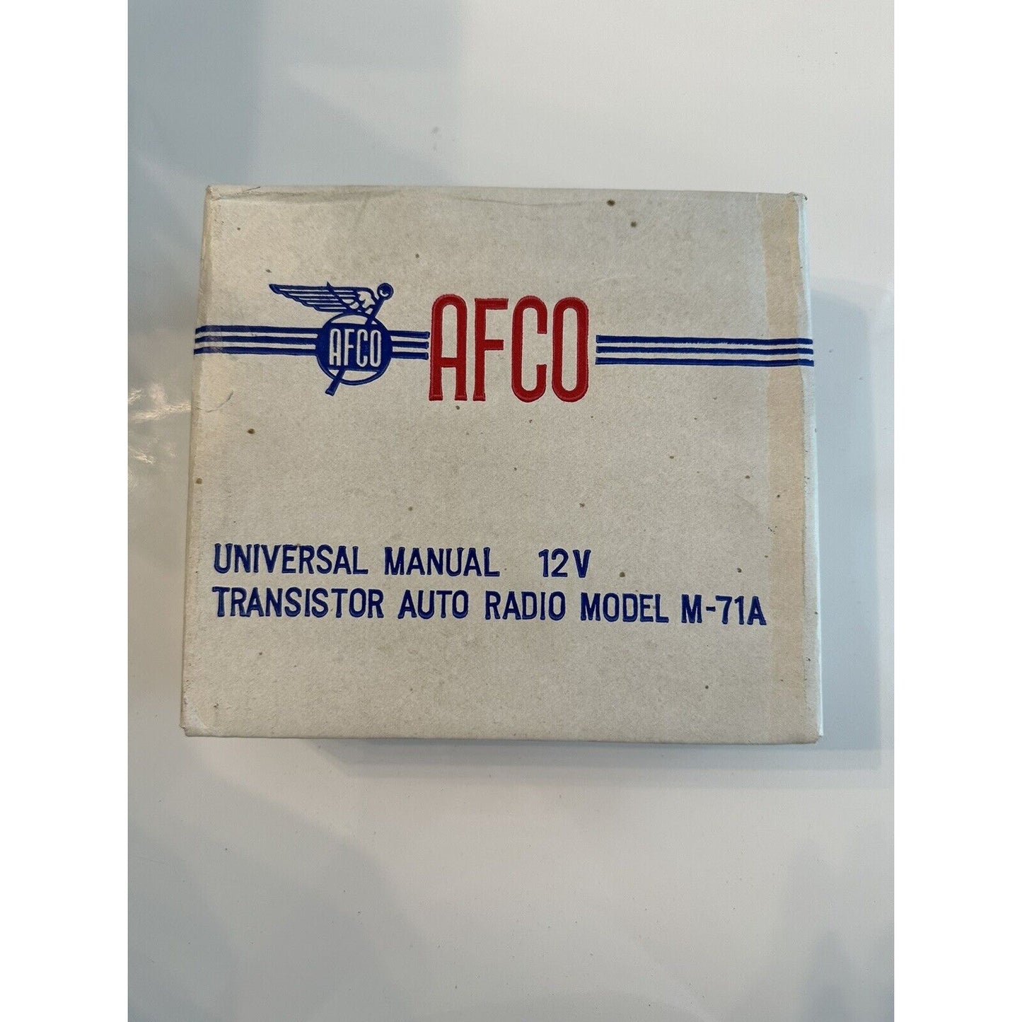 VINTAGE *NEW* AFCO Model M-71A Universal Manual Transistor Auto Radio