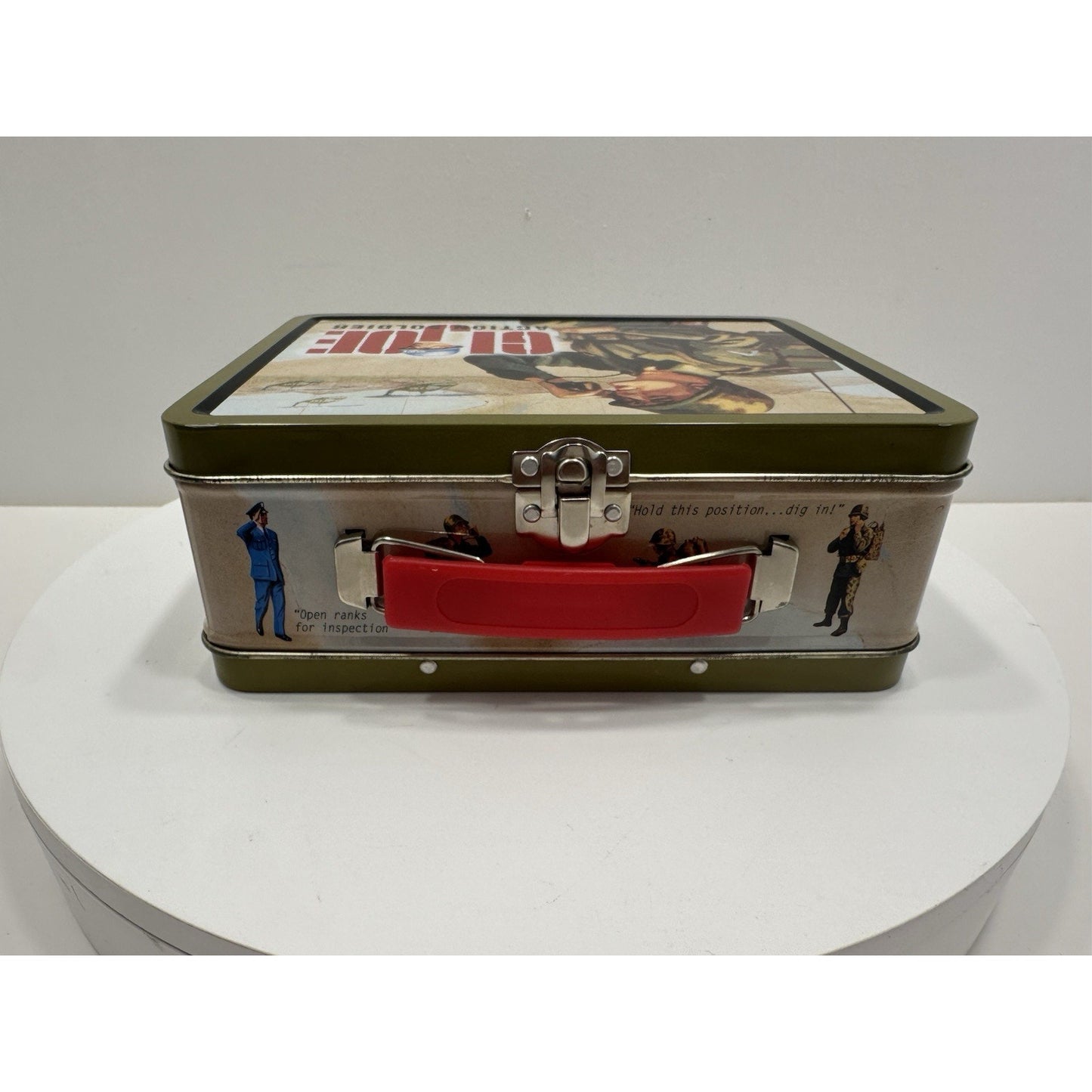 VINTAGE PRISTINE 1998 GI Joe Mini Lunch Box Action Soldier w/ Green Trim
