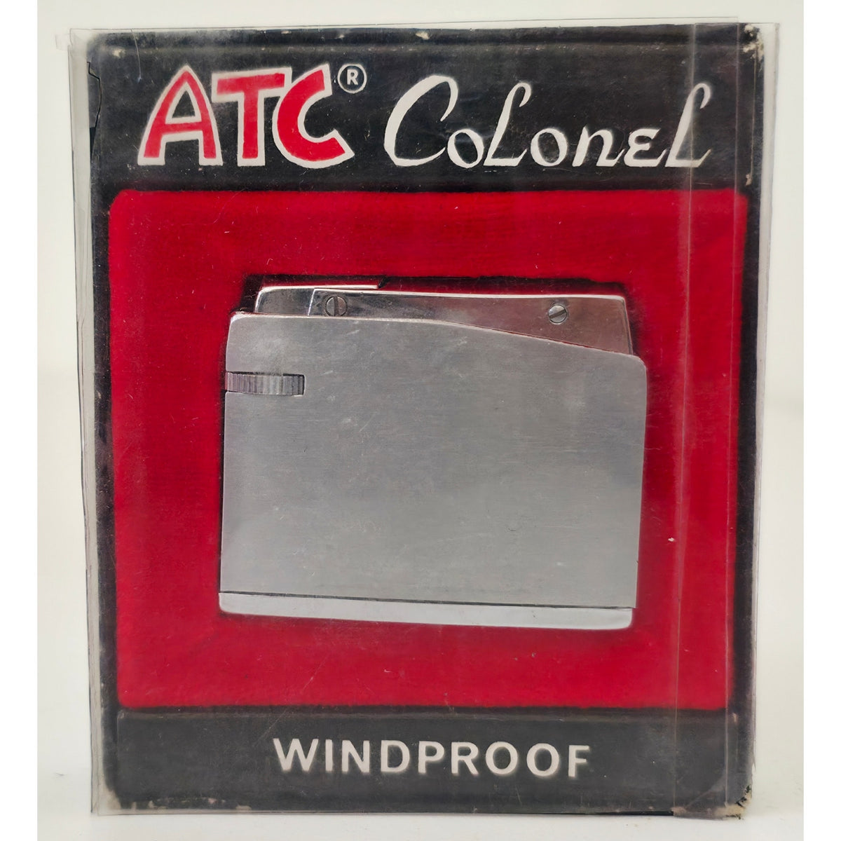 VINTAGE *NEW* 1950's ATC Colonel Silver Windproof Butane Lighter Japan
