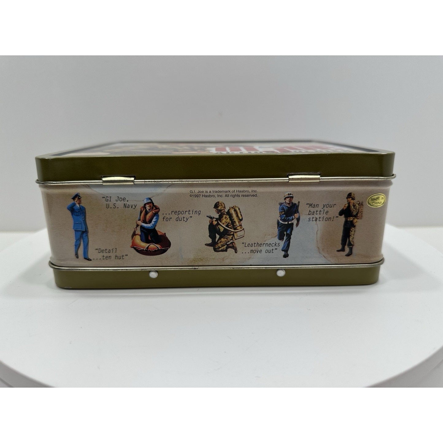 VINTAGE PRISTINE 1998 GI Joe Mini Lunch Box Action Soldier w/ Green Trim