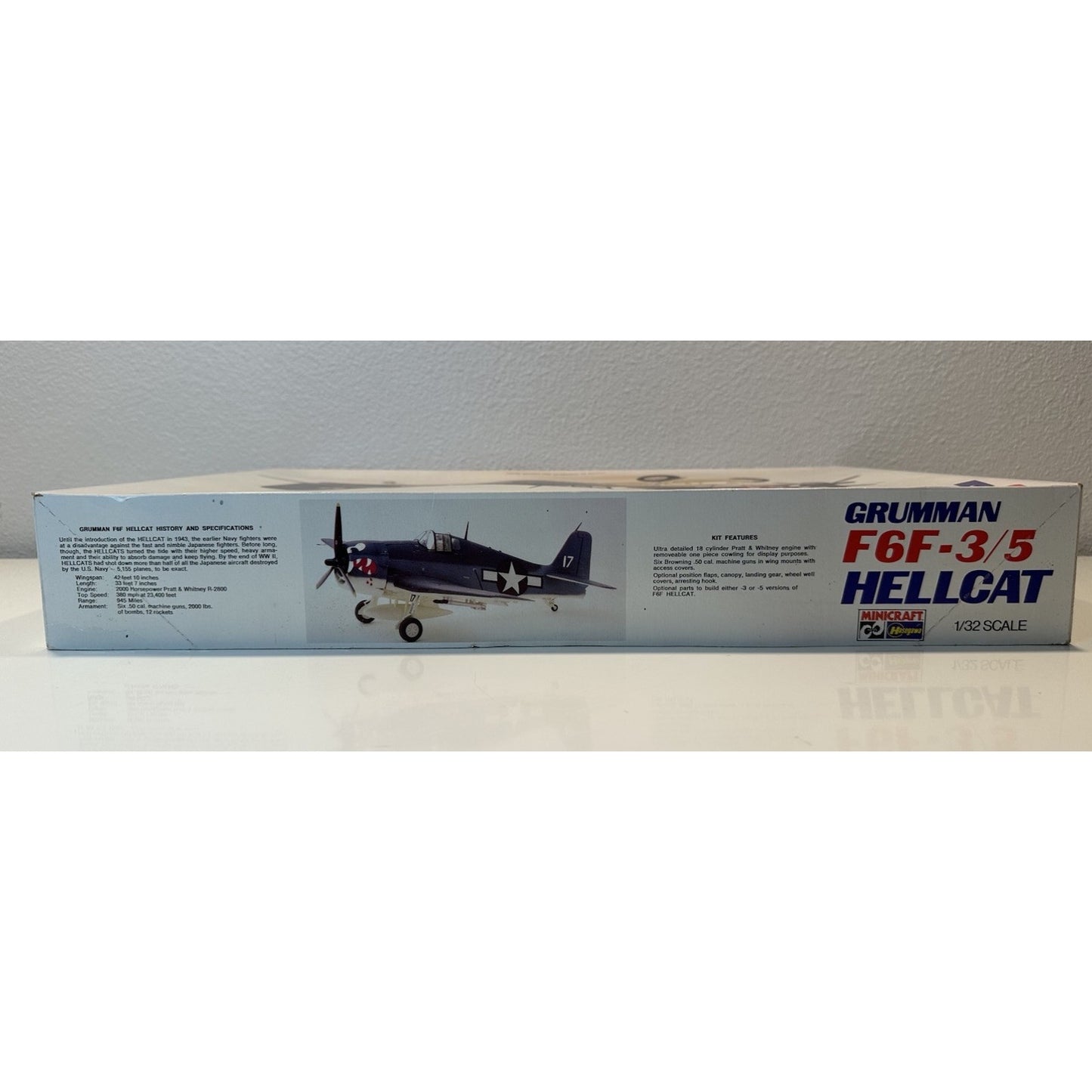 VINTAGE *NEW* Hasegawa Grumman Hellcat F6F-3/5 1:32 Model 1081
