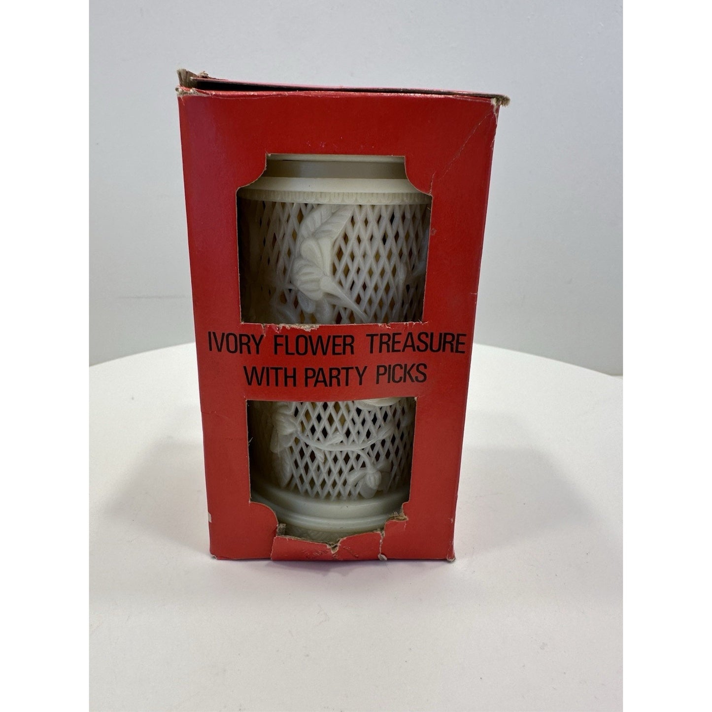VINTAGE *NEW* 1970's Party Picks/Mini Forks in Ivory Cup