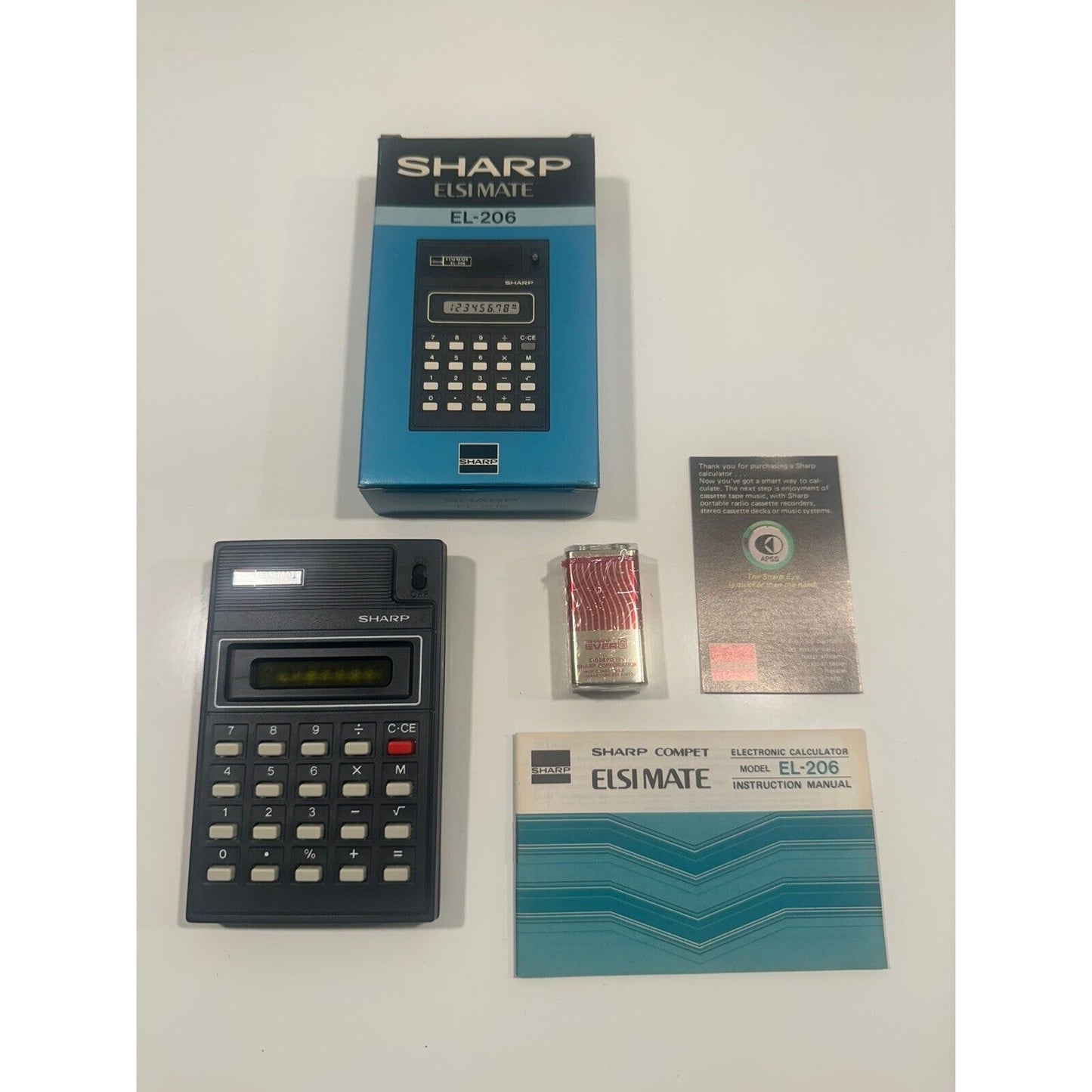 VINTAGE *NEW* Sharp Elsimate EL-206 Electronic Calculator