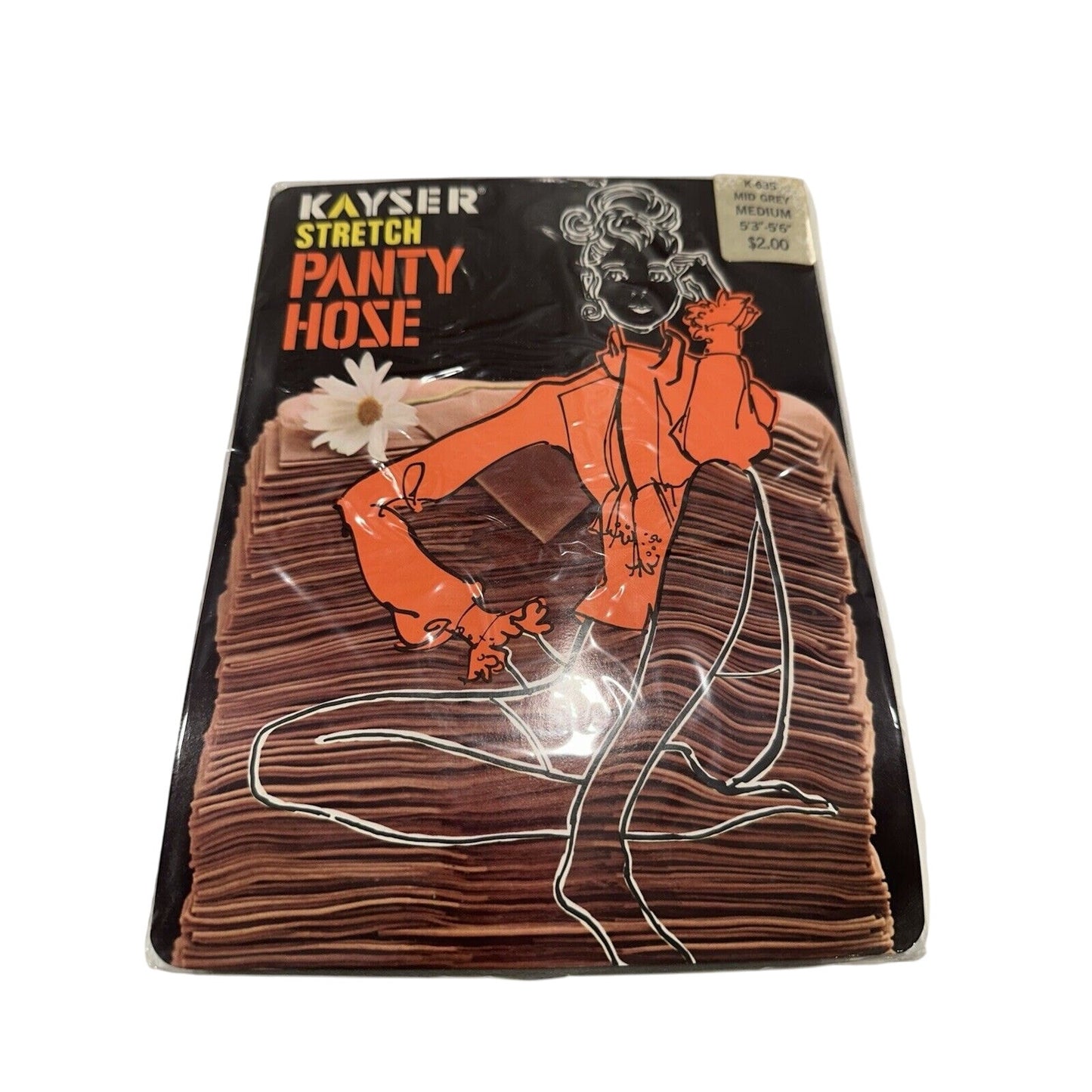 VINTAGE *NEW* Kayser Stretch Panty Hose-Mid Grey Sz Med 5"3-5"6 x 4 Pair