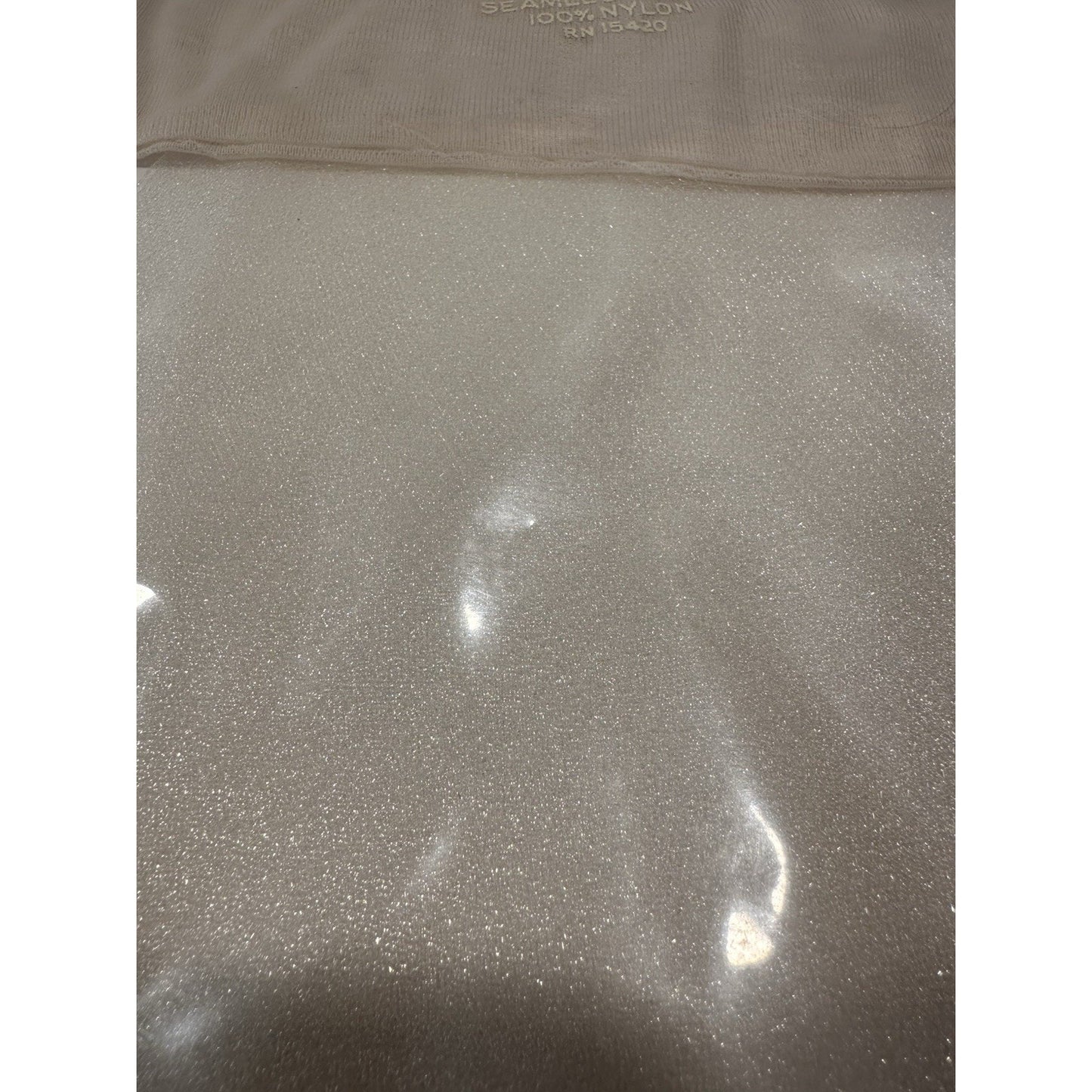 VINTAGE *NEW* 60's 70's ModGlitter Hosiery-Glitter Off White Sz9.5M