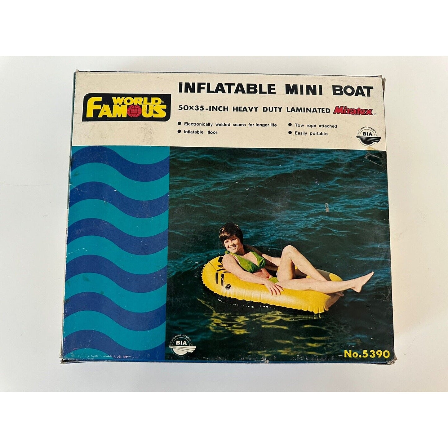 VINTAGE *NEW* Miratex Heavy Duty Laminated Inflatable Mini Boat 50”x35"