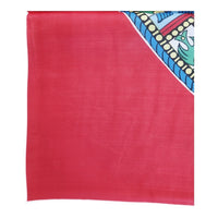 VINTAGE *NEW* 1950's Japanese Hand Printed Silk Rayon Scarf 31" x "31" Red