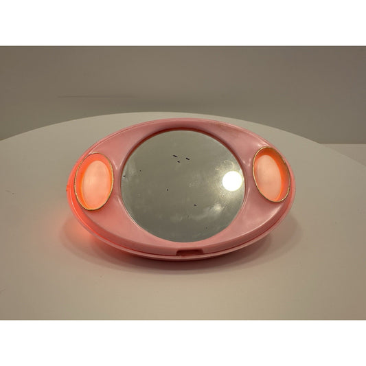 VINTAGE *NEW* 1960's Twin-Lite Beauty Lighted Hand Makeup Mirror - Pink