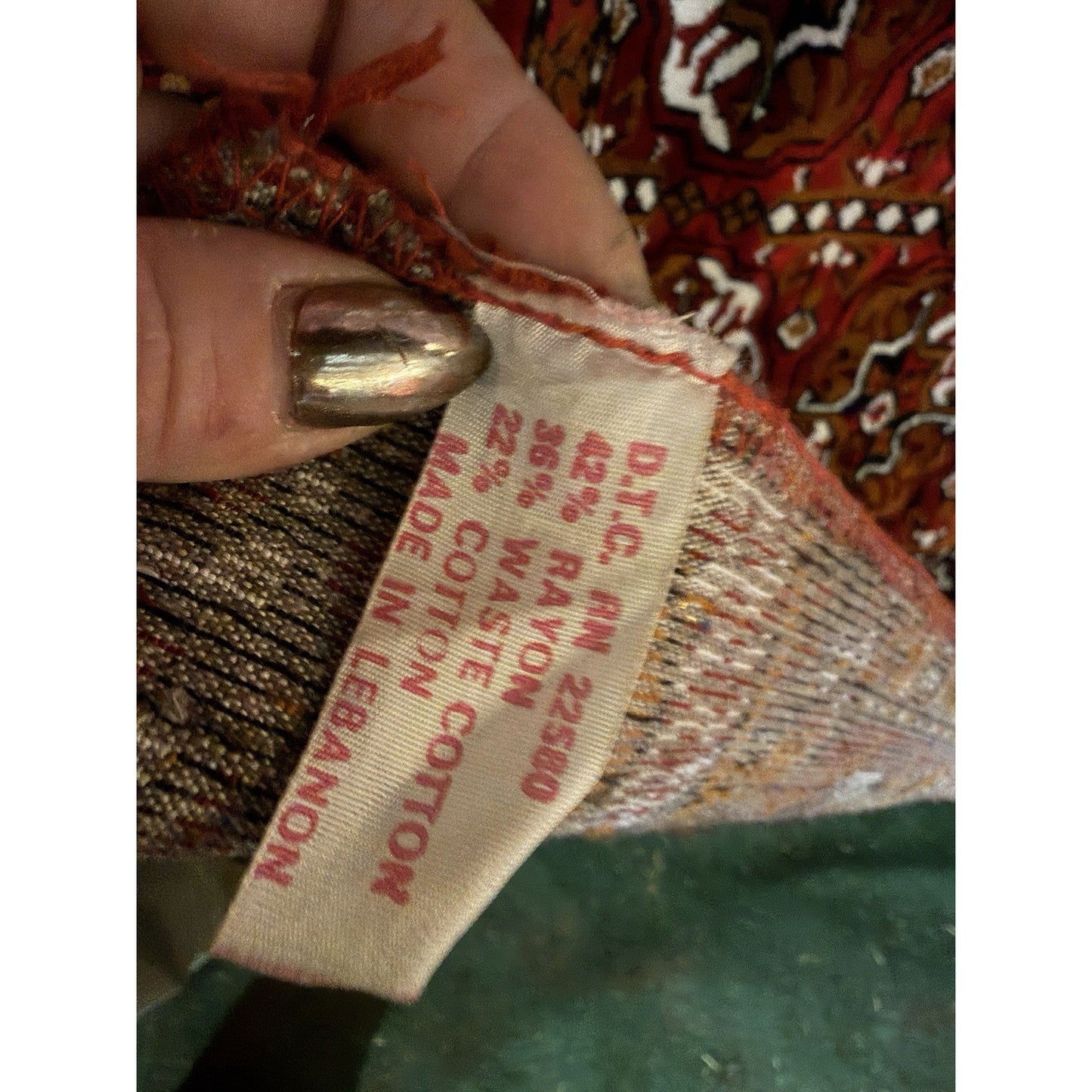 VINTAGE *PRISTINE* 1960's Patterned Labanese Velvet Tapestry