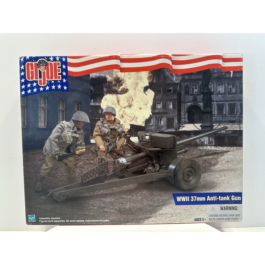 VINTAGE *NEW* 2002 GI Joe WWII 37MM Anti-Tank Gun Set Hasbro SEALED