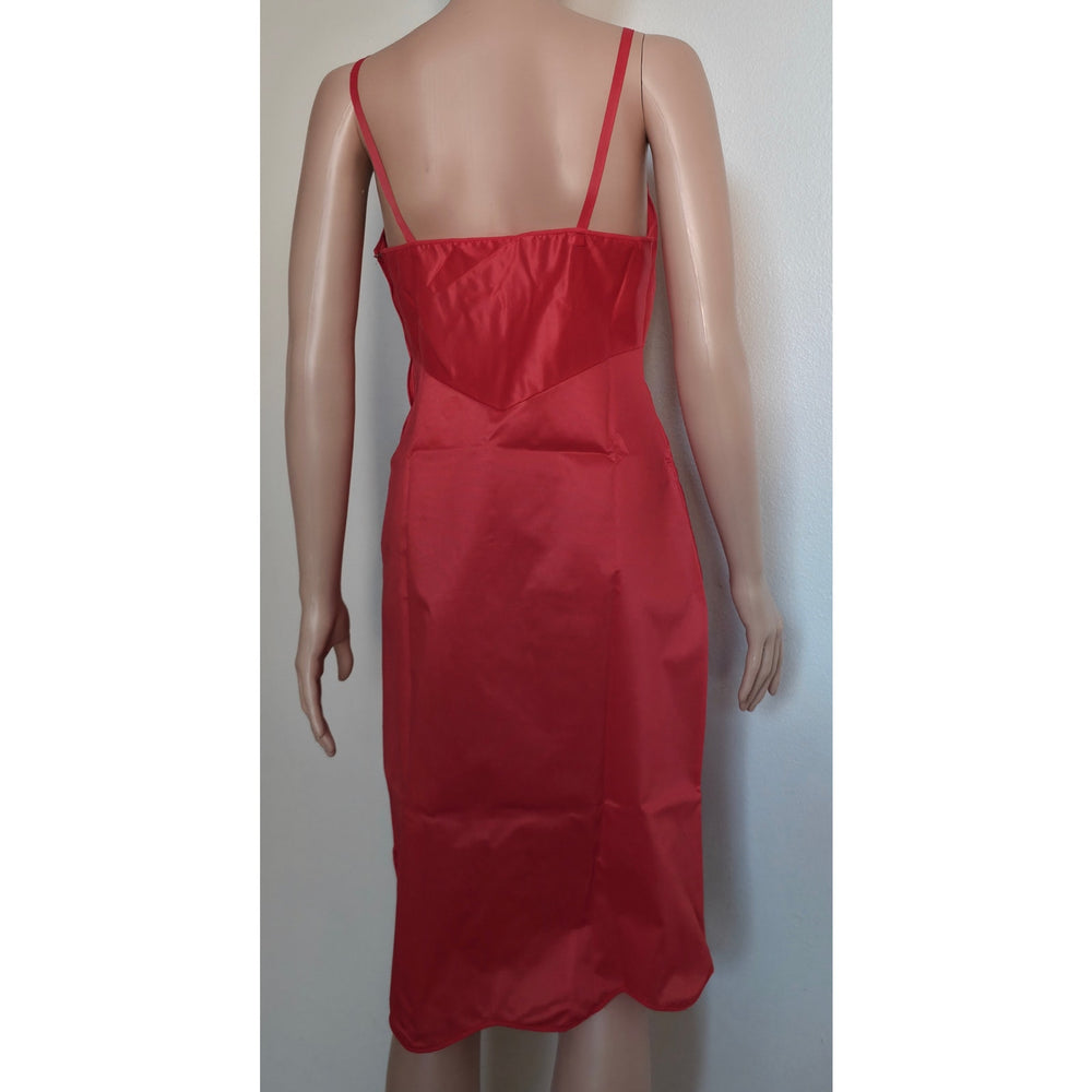 VINTAGE *NEW* 1960's Kayser Women's Red TRICOT Nylon Long Slip Size 34