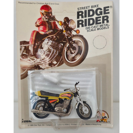 VINTAGE *NEW* 1980 Ridge Rider Yellow Yamaha SX750Metal Scale Die-Cast Toy Motorcycle