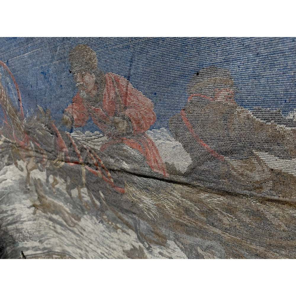 VINTAGE *PRISTINE* 1960's Sled Hunt Italian Velvet Tapestry