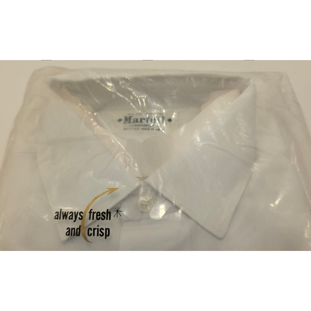 VINTAGE *NEW* 1960's Men's White Collared Shirt 100% Cotton Sz 15-34 Made Japan