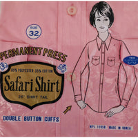 VINTAGE *NEW* 1970's Women's Pink Button Down Safari Shirt Size 32