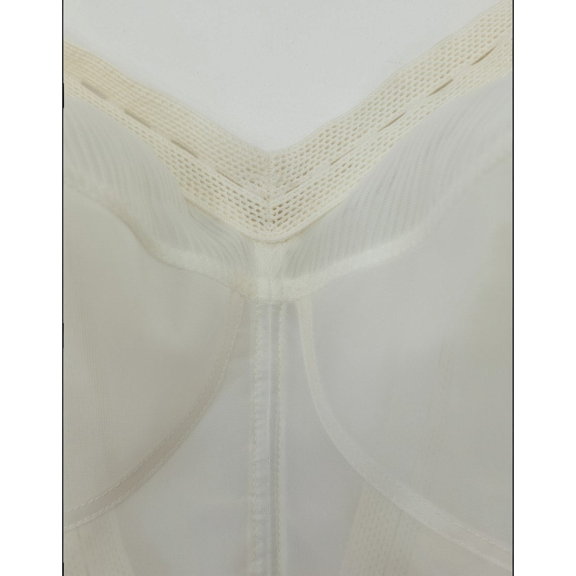 VINTAGE *PRISTINE* 1960's Women's Sheer Cream Bustier Top | Bra Size 42C