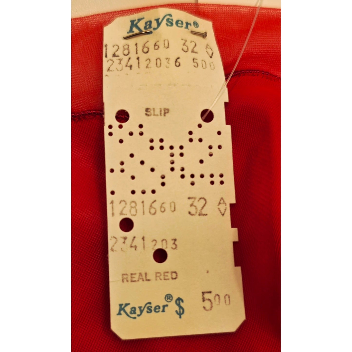 VINTAGE *NEW* 1960's Kayser Women's Red Long Slip 100% Nylon Size 32