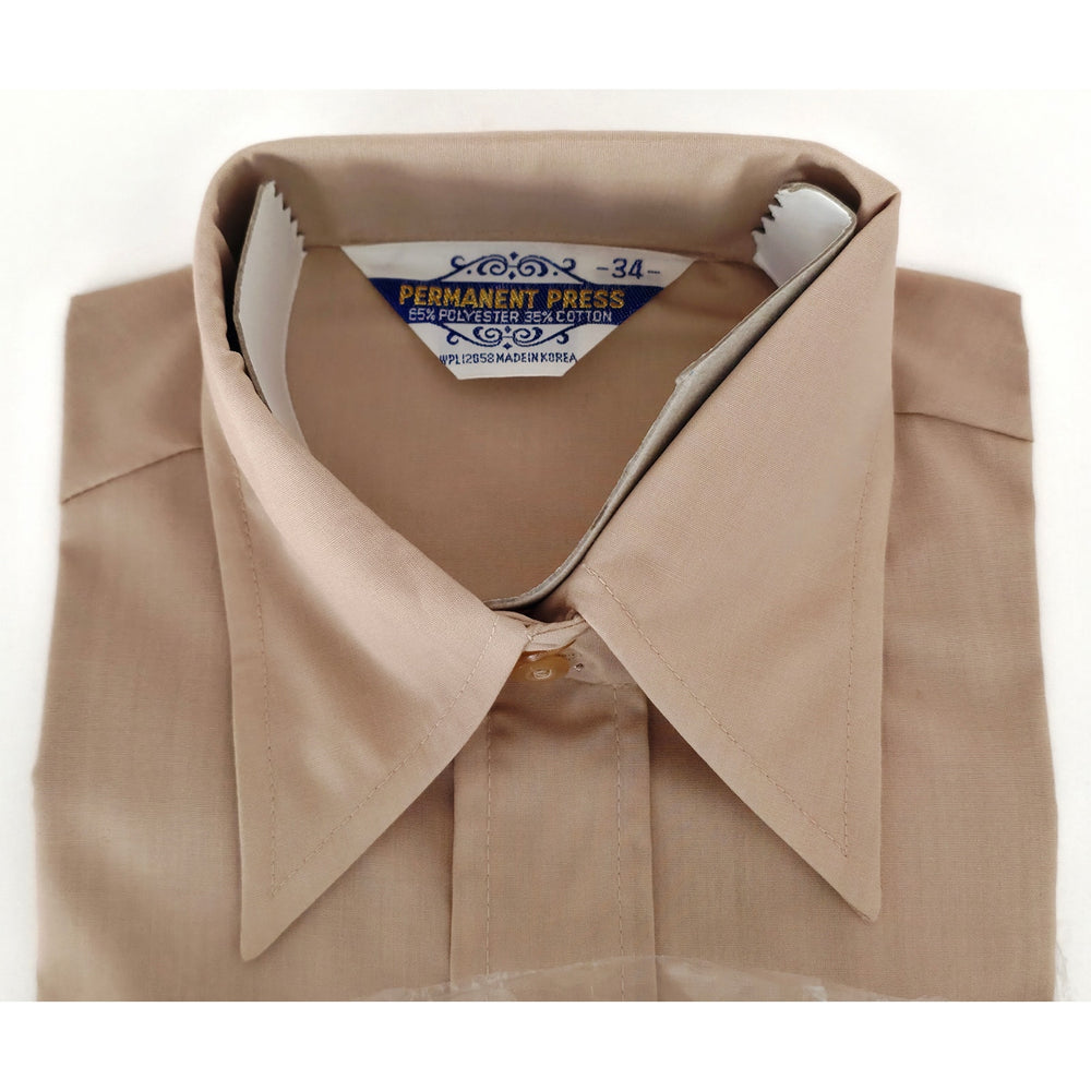 VINTAGE *NEW* 1970's Women's Tan Button Down Safari Shirt Size 34