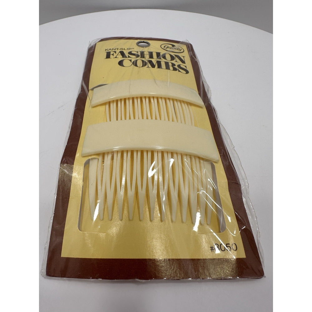 VINTAGE *NEW* 1975 Goody #8050 Kant-Slip Fashion Combs Cream USA
