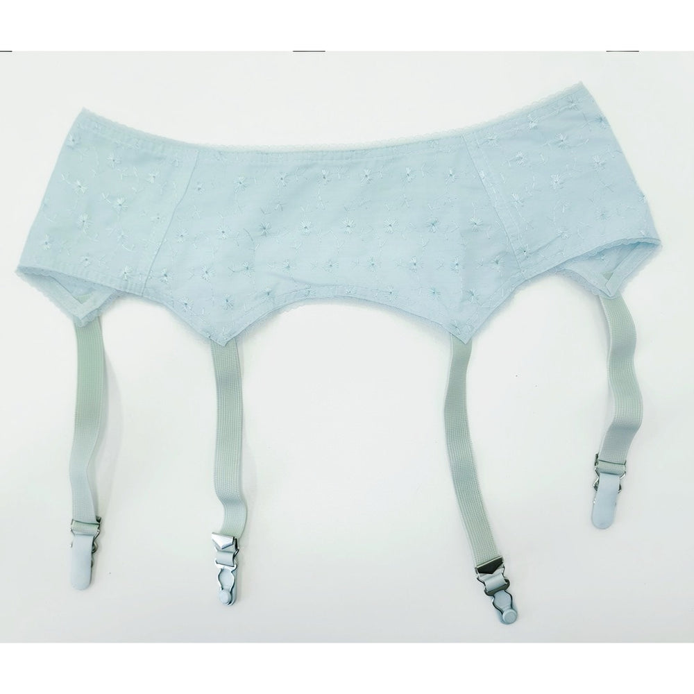 VINTAGE *NEW* 1960's Women's Light Blue Garter Belt w/Flowers Size L Lot of 3