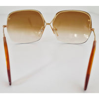 VINTAGE *NEW* 1970's Glam Unisex Sunglasses Gold Frame with Smoke Brown Lens