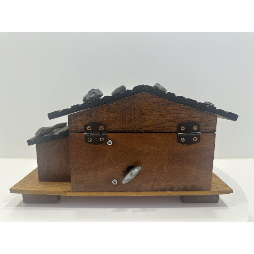 VINTAGE 1950's Swiss Chalet Wooden Music Box "Raindrops Keep Falling On My Head"