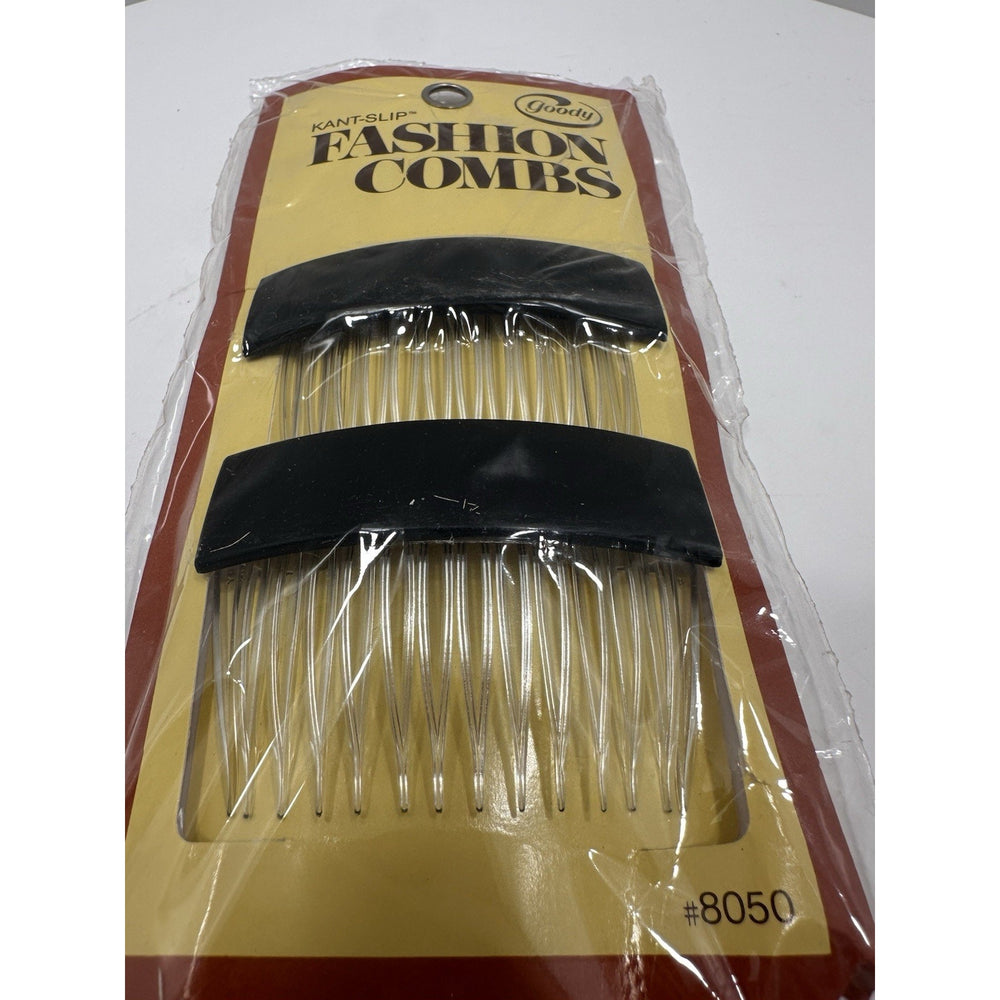 VINTAGE *NEW* 1975 Goody #8050 Kant-Slip Fashion Combs Black USA