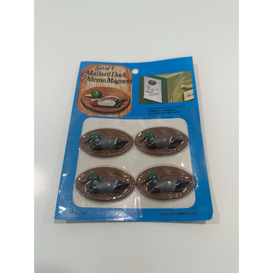 VINTAGE *NEW* 60's Set of 4 Mallard Duck Refrigerator Magnets