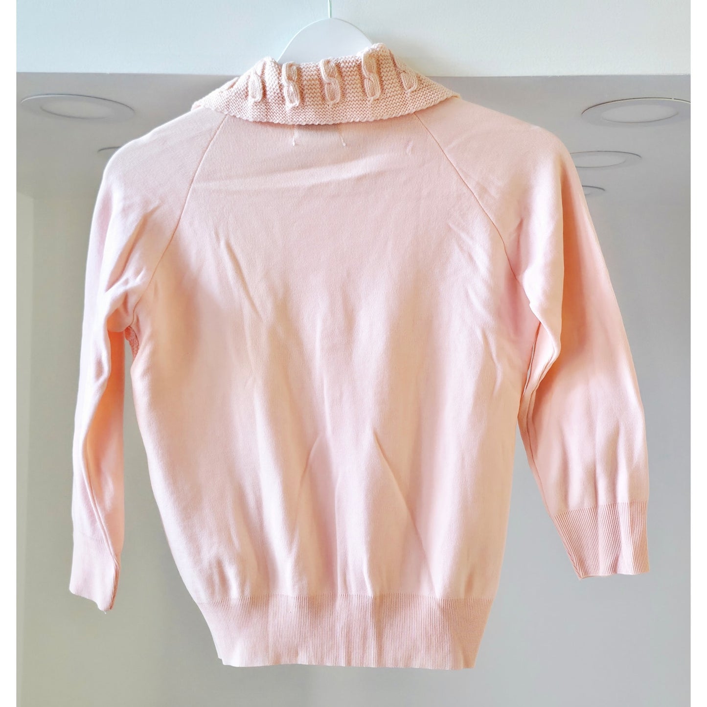 VINTAGE *NEW* 1960's Women's Light Pink Sweater w/Collar 100% Nylon Size 40