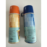 VINTAGE *NEW* 1970's SET of Blue & Orange Bench Warmer Thermoses #2210