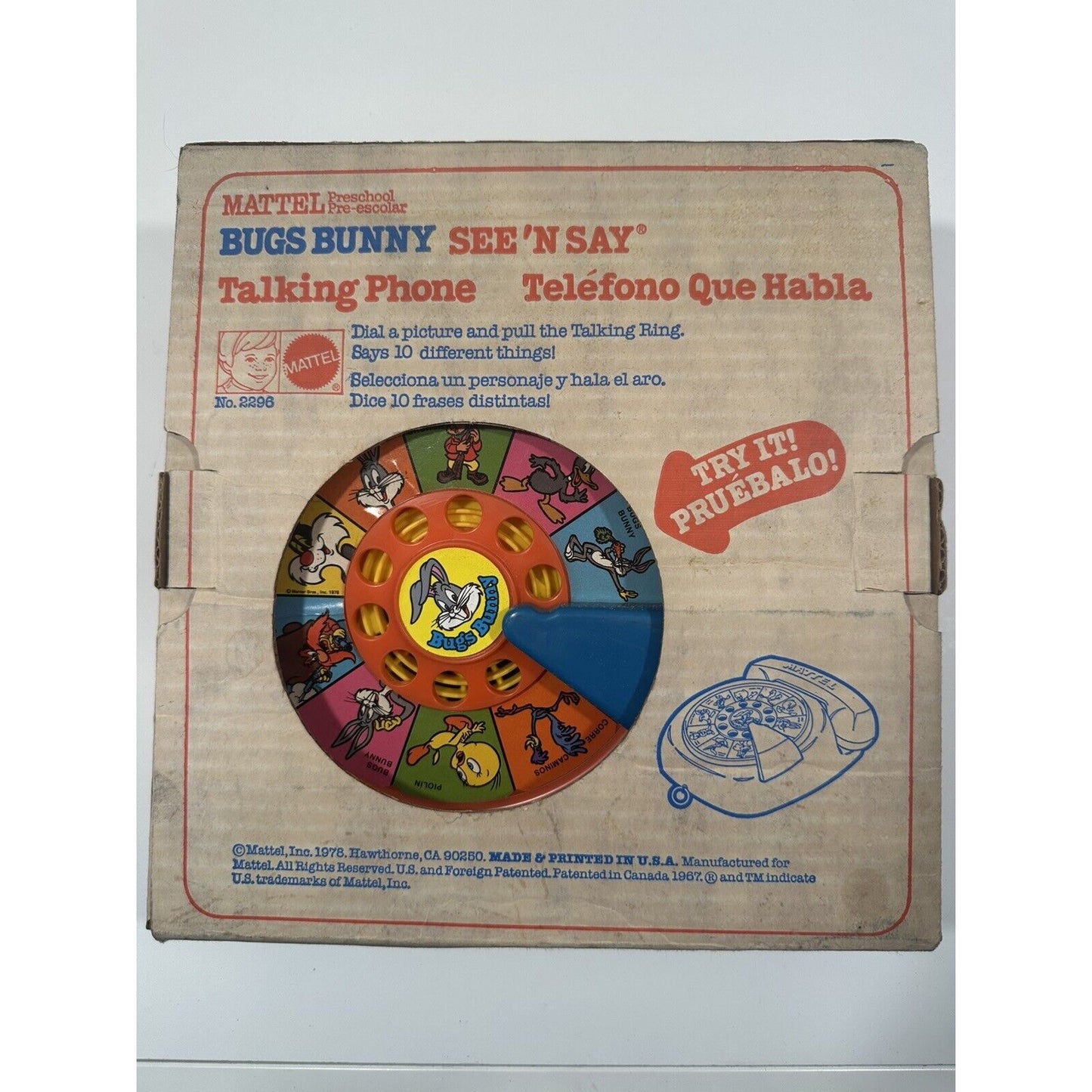 Needs Lovin' - VINTAGE 1970's Mattel See N’ Say Phone Pull String Toy