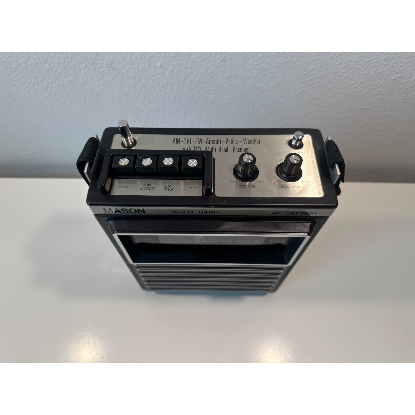 VINTAGE *NEW* 1970's Mason Multi-Band AM-FM-TV-Air-PB-Weather Solid State Radio