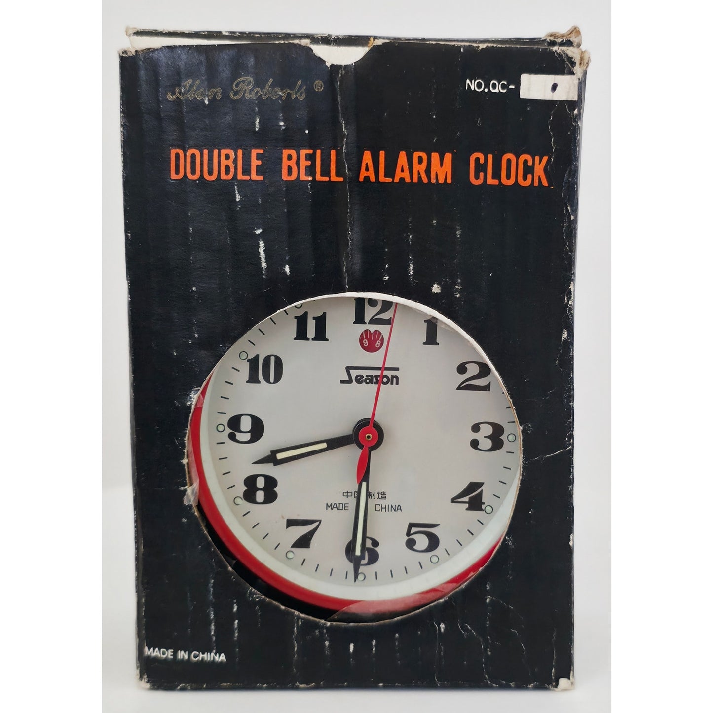 VINTAGE *PRISTINE** 1970's Alan Roberts Double Bell Keywound Alarm Clock Red