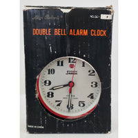 VINTAGE *PRISTINE** 1970's Alan Roberts Double Bell Keywound Alarm Clock Red