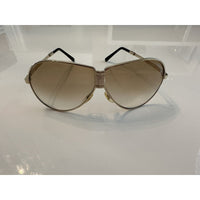VINTAGE *NEW* 1980's Ferarri Foldable Aviator Sunglasses Gold Metal/Case