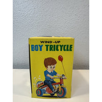 VINTAGE *NEW* 1960's Girl Trycicle Wind-up Toy w/Balloon