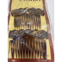 VINTAGE *NEW* 1975 Goody Kant-Slip #8077 Fashion Combs Twisted Tortoise Set of 2