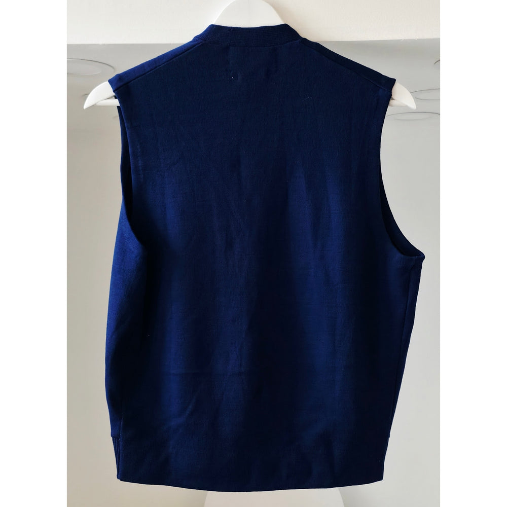 VINTAGE *NEW* 1970's the Eiffel by Bardon Navy Women's Vest  100% Wool Size M