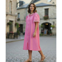 VINTAGE *NEW* 1960's Kayser Women's Hot Pink Button Down Dress Size S