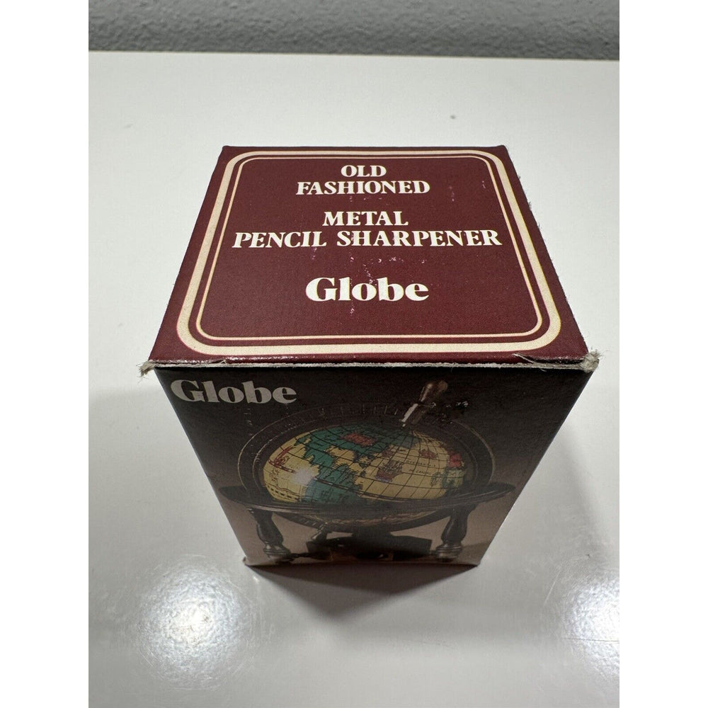 VINTAGE *NEW* Miniature Metal World Globe Pencil Sharpener