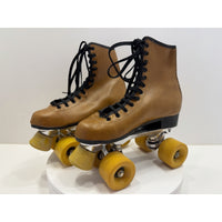 VINTAGE *NEW* 1970's Hot Shot Vinyl Demi-Boot Roller Skates Men's 7.5/Wmn's 9.5 Brown Leather